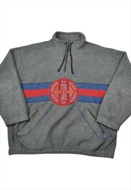 Vintage Logo Fleece 1/4 Zip Block Colour Grey Medium