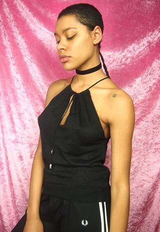 BLACK GOLD GLITTER TOP