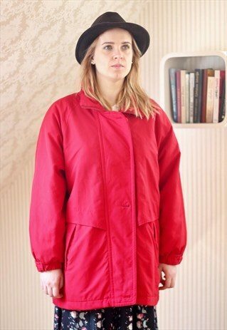 BRIGHT RED SOFT WINTER COAT
