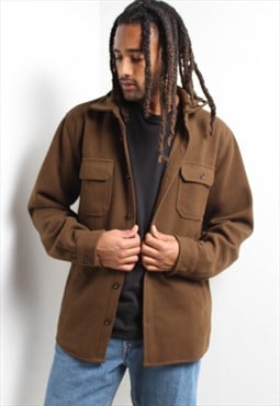 Vintage 90's Fleece Overshirt Jacket Brown