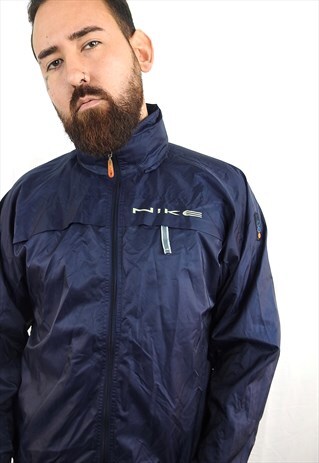 VINTAGE NIKE NAVY BLUE WINBREAKER JACKET