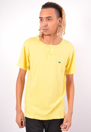 VINTAGE KAPPA T-SHIRT TOP YELLOW