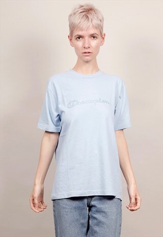 VINTAGE 90'S CHAMPION BABY BLUE T-SHIRT