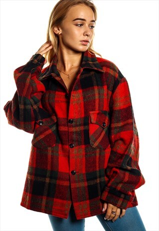 VINTAGE FLANNEL OVER SHIRT S715