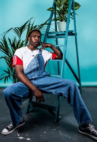 VINTAGE LEE DUNGAREES IN BLUE DENIM