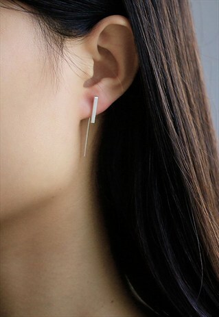 CHIC STERLING SILVER LONG EARRINGS