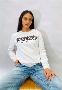 Vintage Size M Kenzo Sweatshirt In White