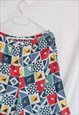 VINTAGE COLOURFUL PRINTED MINI SHORTS WITH POCKETS S/M