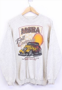 Vintage MSRA Minnesota Sweatshirt Grey With Flame Car Print