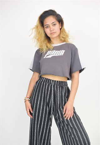 VINTAGE 90'S FRAYED PUMA CROP TOP