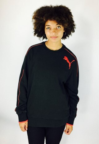 VINTAGE 90S PUMA BLACK SWEATSHIRT