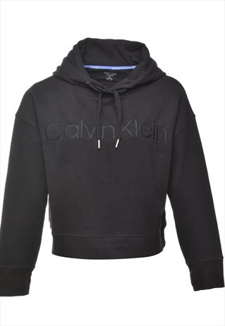 BLACK CALVIN KLEIN HOODED SWEATSHIRT - M