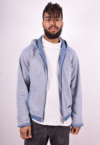 CHAMPION MENS VINTAGE HOODIE JACKET MEDIUM BLUE 90'S