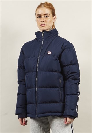VINTAGE 90'S NIKE LOGO OVERSIZED NAVY PUFFER JACKET