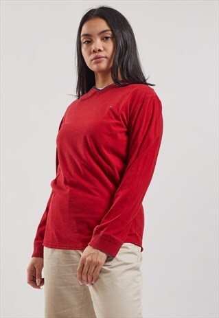 VINTAGE TOMMY HILFIGER V-NECK LONG SLEEVE TOP
