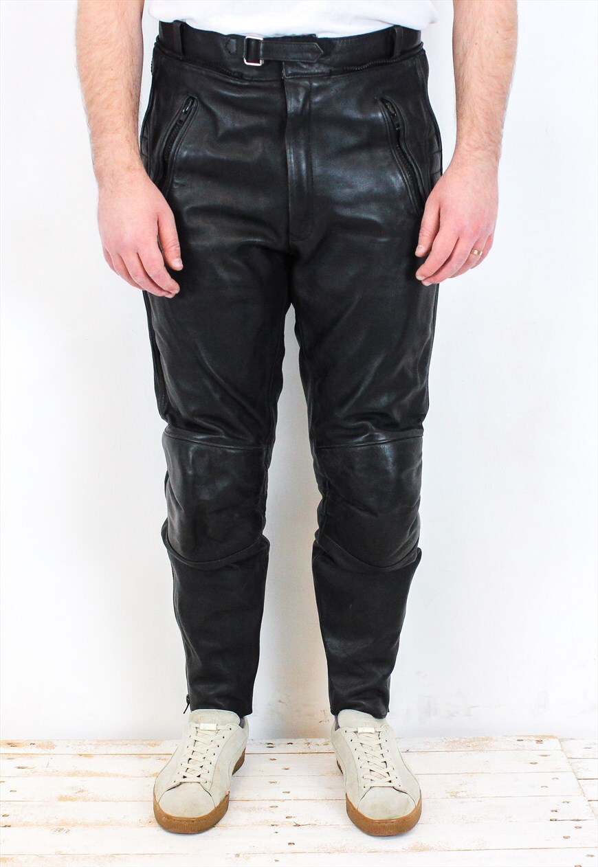 Asos mens leather on sale pants