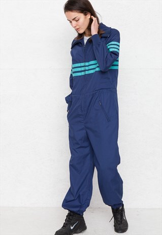 VINTAGE BLUE NORHEIM LONG SLEEVE PLAYSUIT JUMPSUIT
