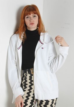 Vintage Tommy Hilfiger Zip Up Hoodie White