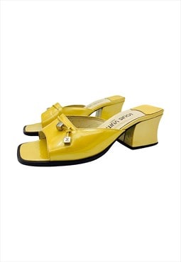 Louis Vuitton Heels Mules Sandals Yellow LV Vintage EU 37
