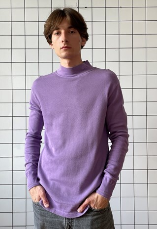 Vintage STUSSY Long Sleeve T Shirt Tee Mock Neck Sweater