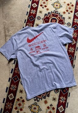 Y2K Vintage Unisex Nike Marl Grey Funky Back Graphic T-Shirt