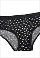 HEART PRINT BLACK COTTON FULL BUM BRIEF HIGH WAIST KNICKERS