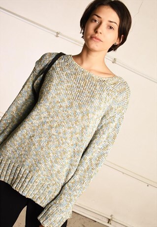 Y2K RETRO JAZZY CABLE KNIT FESTIVAL GARM JUMPER