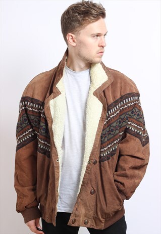 VINTAGE AZTEC FLEECE LINED JACKET