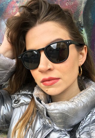 VINTAGE STYLE UNISEX BLACK ROUND SHADES
