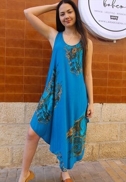 Sleeveless Dress in Blue 
