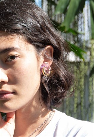 VINTAGE 80S / 90S GEOMETRICS PENDANT CLIP-ON EARRINGS