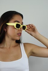 Y2K Yellow Sunglasses in Square shape