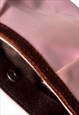SMALL SHOULDER BAG PURSE SATIN PINK BROWN EVENING