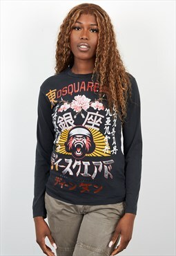 Vintage DSquared Long Sleeve T-Shirt in Multicolour