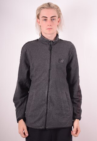 CALVIN KLEIN MENS VINTAGE FLEECE JACKET LARGE GREY 90S