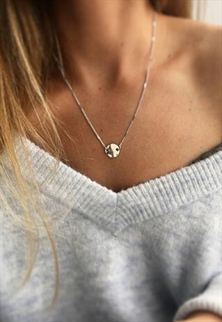 AURORA - SILVER DISK NECKLACE