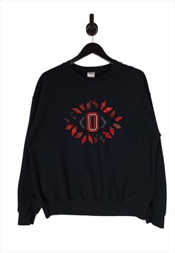 Ohio State Sweatshirt Size Large In Black Unisex Embroidered