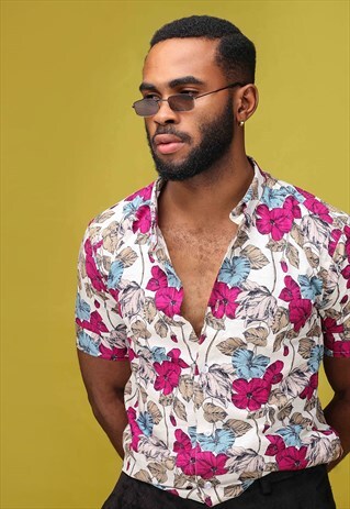 CANDY LEAVES SHORT SLEEVE LINEN SHIRT