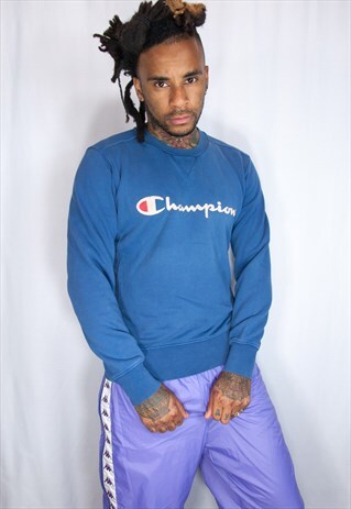 CHAMPION BLUE VINTAGE SWEATSHIRT