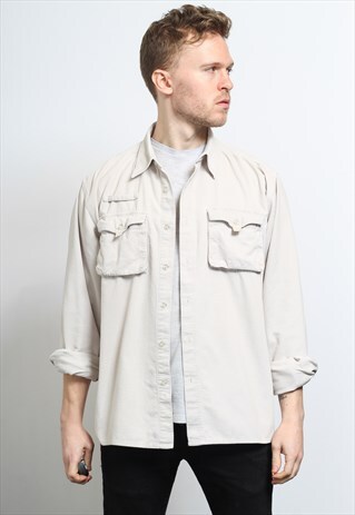 VINTAGE CORDUROY CORD SHIRT BEIGE