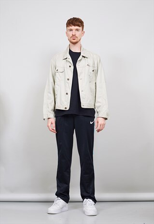 VINTAGE 90'S MARLBORO BEIGE DENIM WORKMAN JACKET