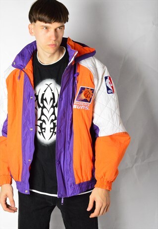 VINTAGE 90S PURPLE BASKETBALL PHOENIX SUNS HOODED JACKET