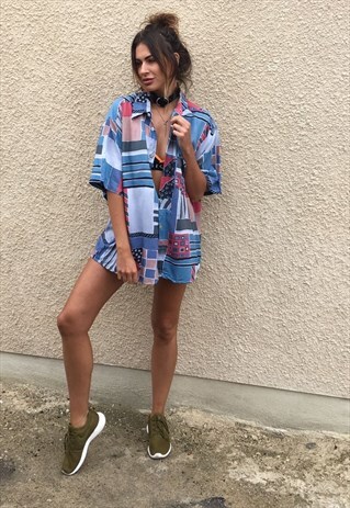 PATTERNED OVERSIZED RETRO VINTAGE UNISEX FESTIVAL SHIRT