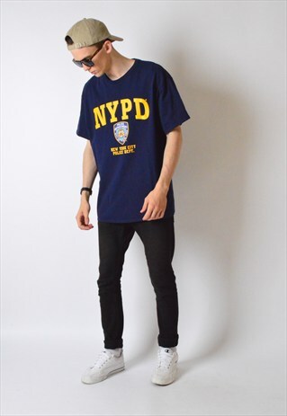 VINTAGE 90S NAVY BLUE NYPD T-SHIRT