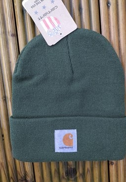 New Wool Carhartt Forest Winter Green  Logo Beanie Hat