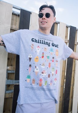 Chilling Out Men's Summer T-Shirt with Ice Cream Graphic