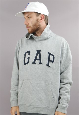 VINTAGE GAP HOODIE IN GREY WITH LOGO