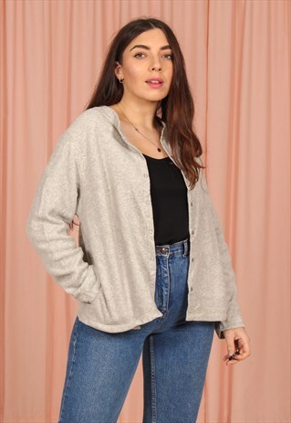 VINTAGE 90S FLEECE JACKET IN GREY