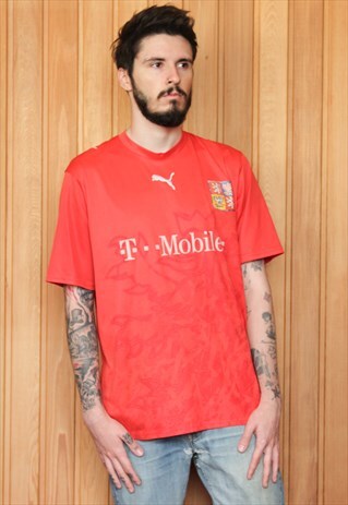 VINTAGE 1990S RED PUMA FOOTBALL SHIRT