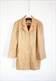 REVIVAL VINTAGE TAN LEATHER JACKET TRENCH COAT SIZE L